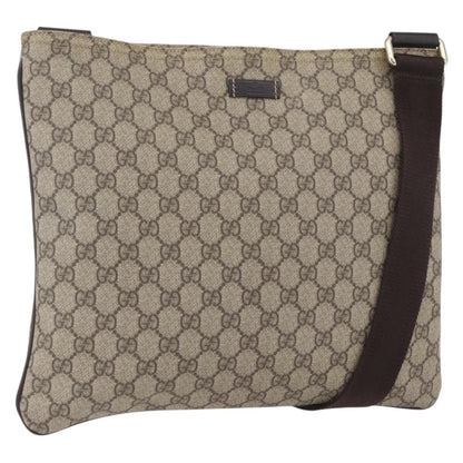 Gucci Zip Top Messenger Bag GG Coated Canvas, BEIGE, CANVAS, Shoulder bag