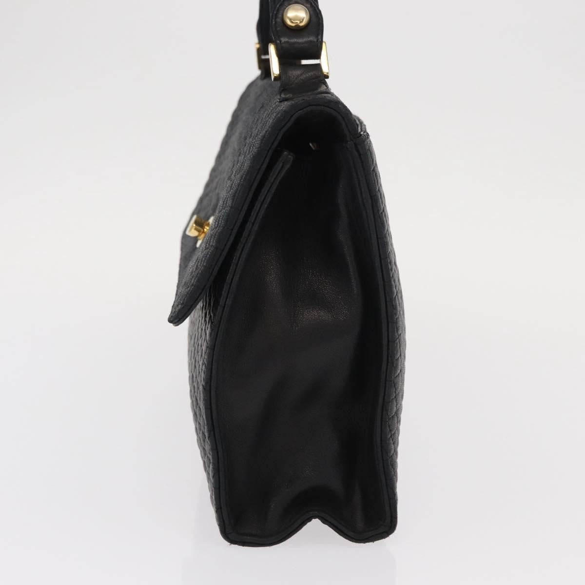 Bally Vintage Handbag Quilted Leather, BLACK, LEATHER, Handbag