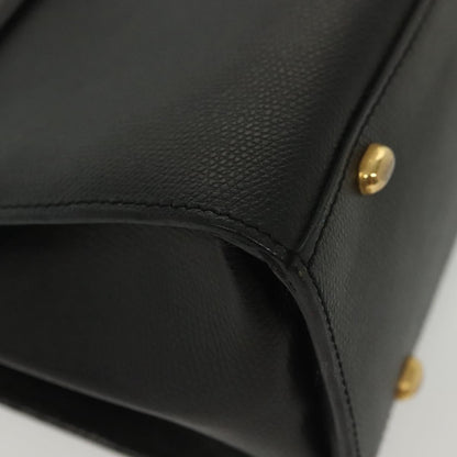 Celine Vintage Convertible Turnlock Top Handle Bag Leather, BLACK, LEATHER, Handbag