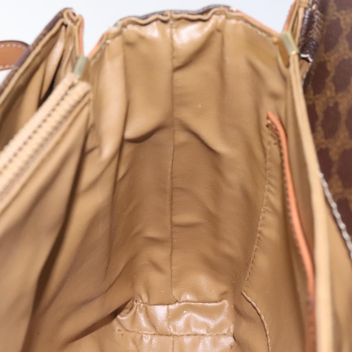 Celine Macadam Shoulder Bag Canvas, BROWN, CANVAS, Shoulder bag