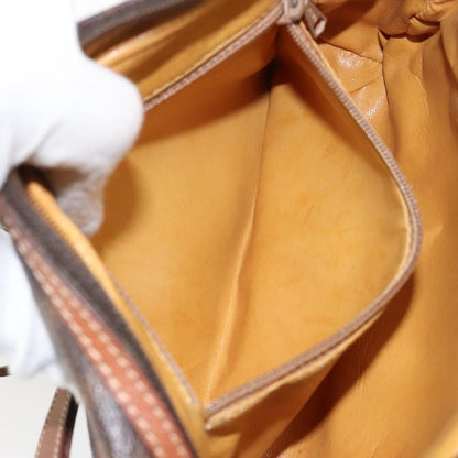 Celine Vintage Macadam Shoulder Bag Canvas and Leather, BROWN, CANVAS, Shoulder bag