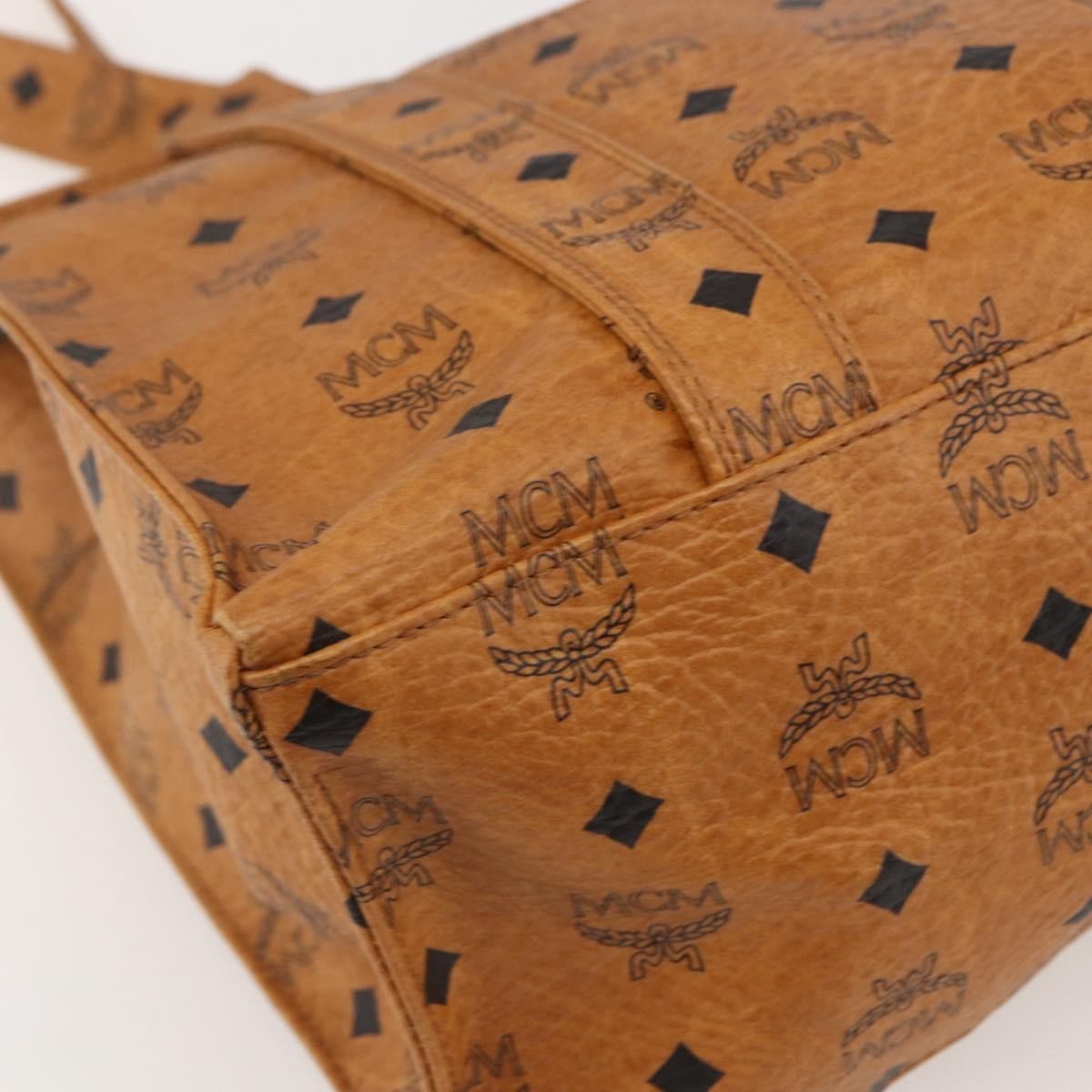 MCM Vintage Visetos Tote bag Canvas, BROWN, PVC, Tote bag