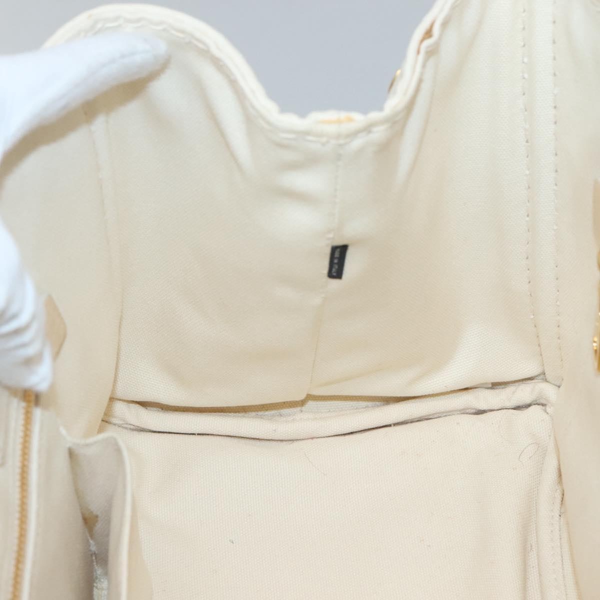 Prada Canapa Tote Canvas, White, Canvas, Tote Bag