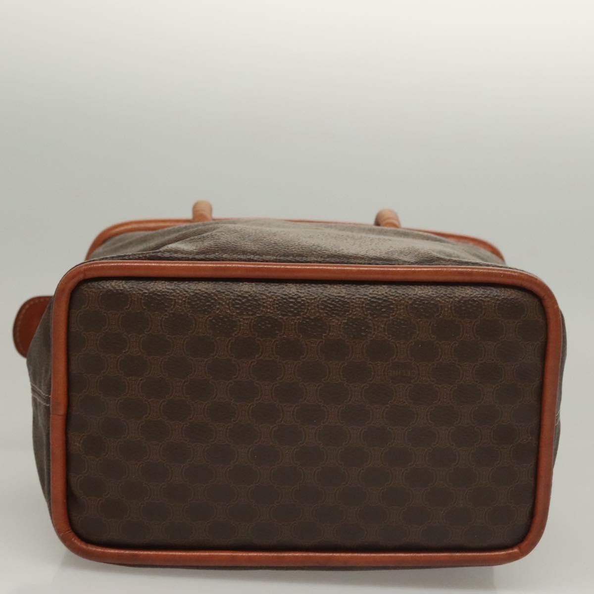 Celine Macadam Handbag Macadam with leather, BROWN, CANVAS, Handbag