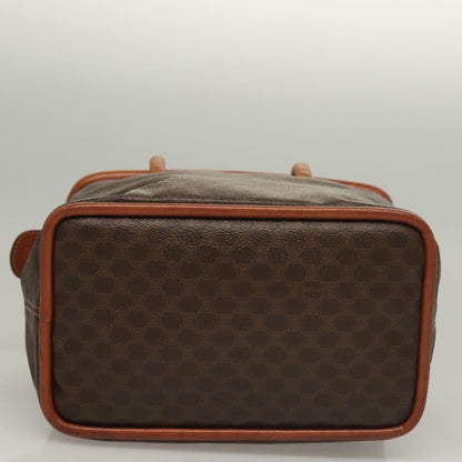 Celine Macadam Handbag Macadam with leather, BROWN, CANVAS, Handbag