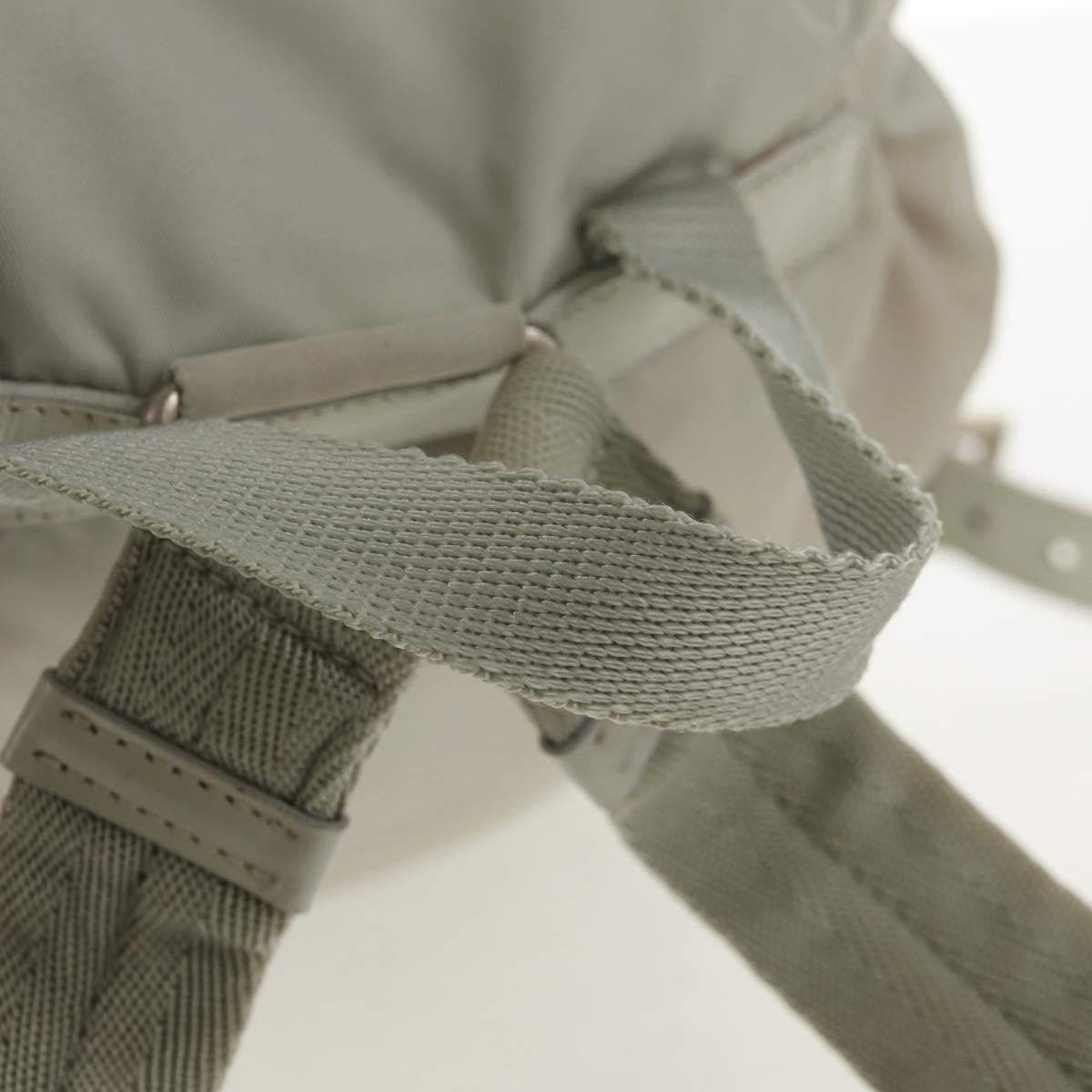 Prada Double Pocket Backpack Chain Shoulder Bag Re-Nylon, Gray, Nylon, Backpack