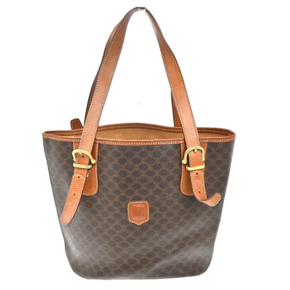 Celine Vintage Macadam Tote bag Canvas and Leather, Brown, Canvas, Tote Bag