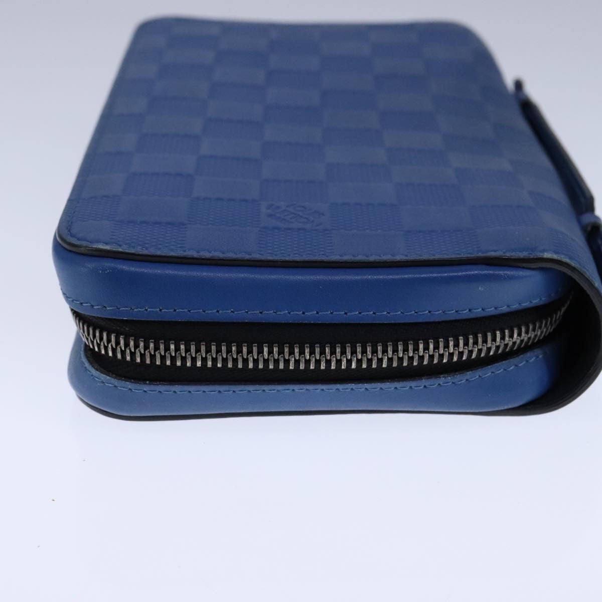 Louis Vuitton Organiser Atholl Leather, BLUE, LEATHER, Wallets