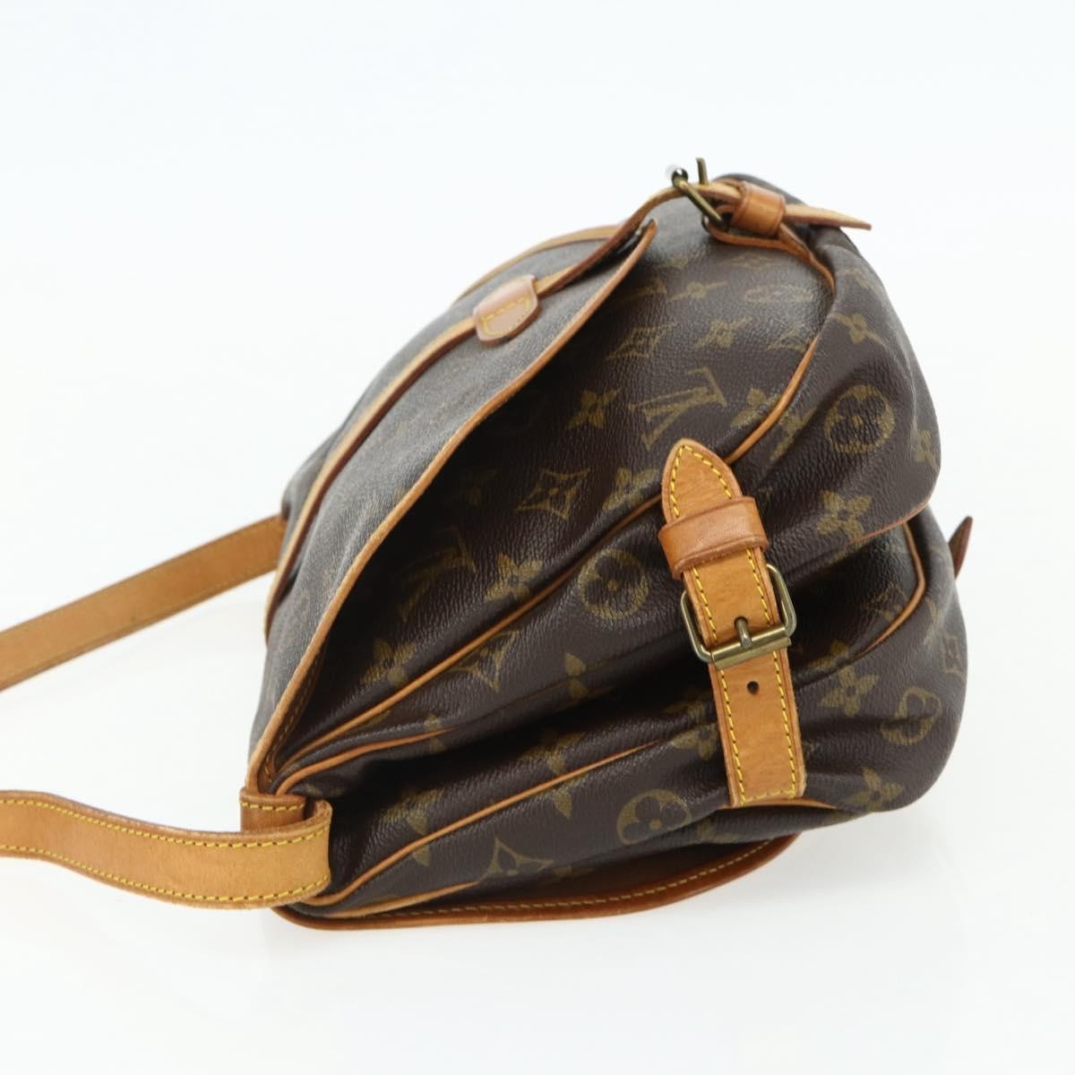 Louis Vuitton Saumur Handbag Monogram Canvas, Brown, Canvas, Shoulder Bag