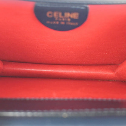 Celine Gancini Handbag Leather, NAVY, LEATHER, Handbag