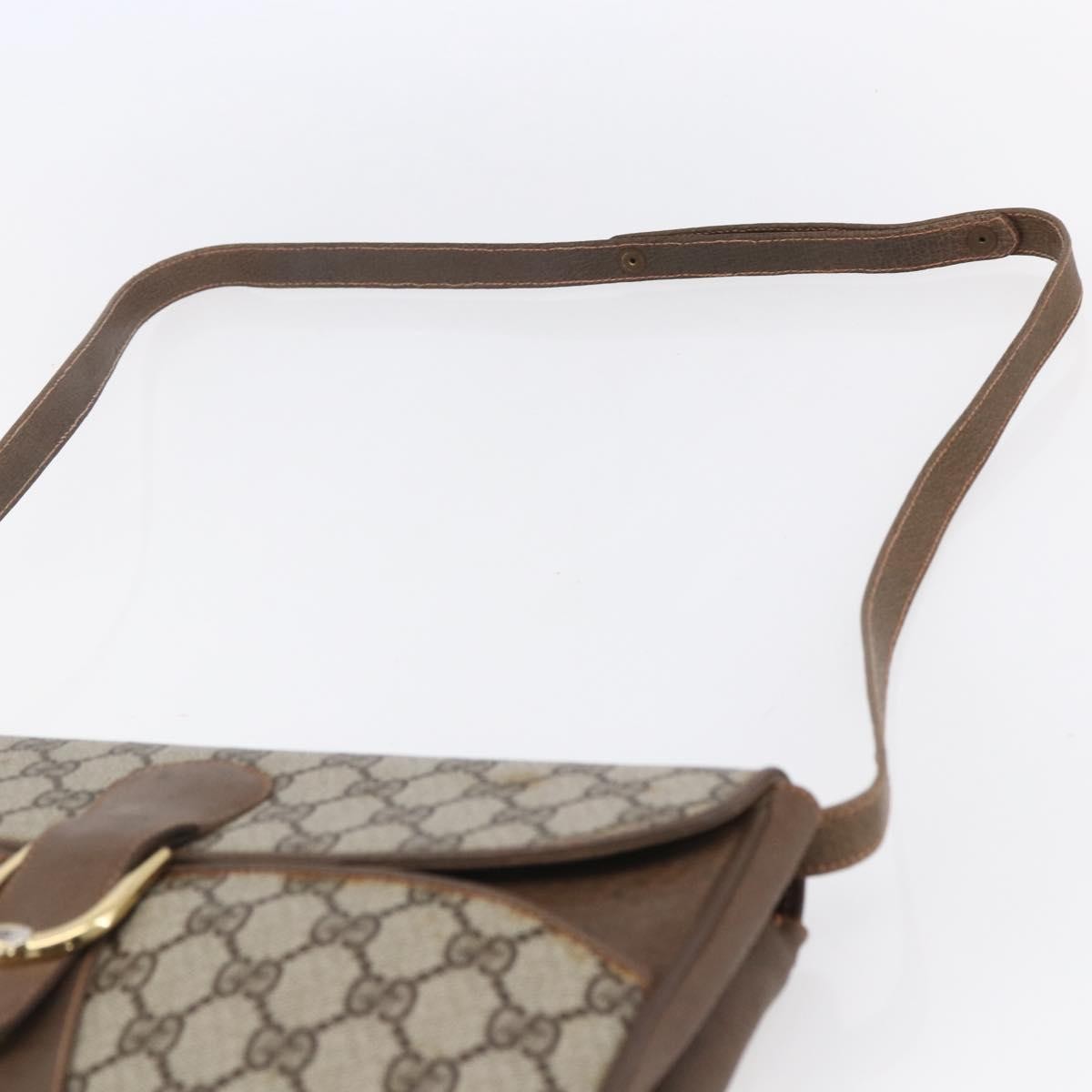 Gucci Vintage Shoulder Bag GG Canvas and Leather, BEIGE, CANVAS, Shoulder bag