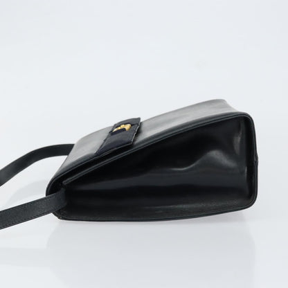 Salvatore Ferragamo Gancini Shoulder Bag Leather, BLACK, LEATHER, Shoulder bag