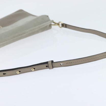 Chloe Faye Shoulder Bag Leather and Suede, Gray, Leather, Shoulder Bag
