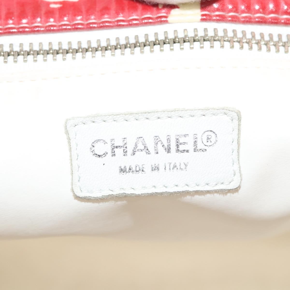 Chanel Vintage Floral Tote Patent leather, RED, PATENT_LEATHER, Tote bag