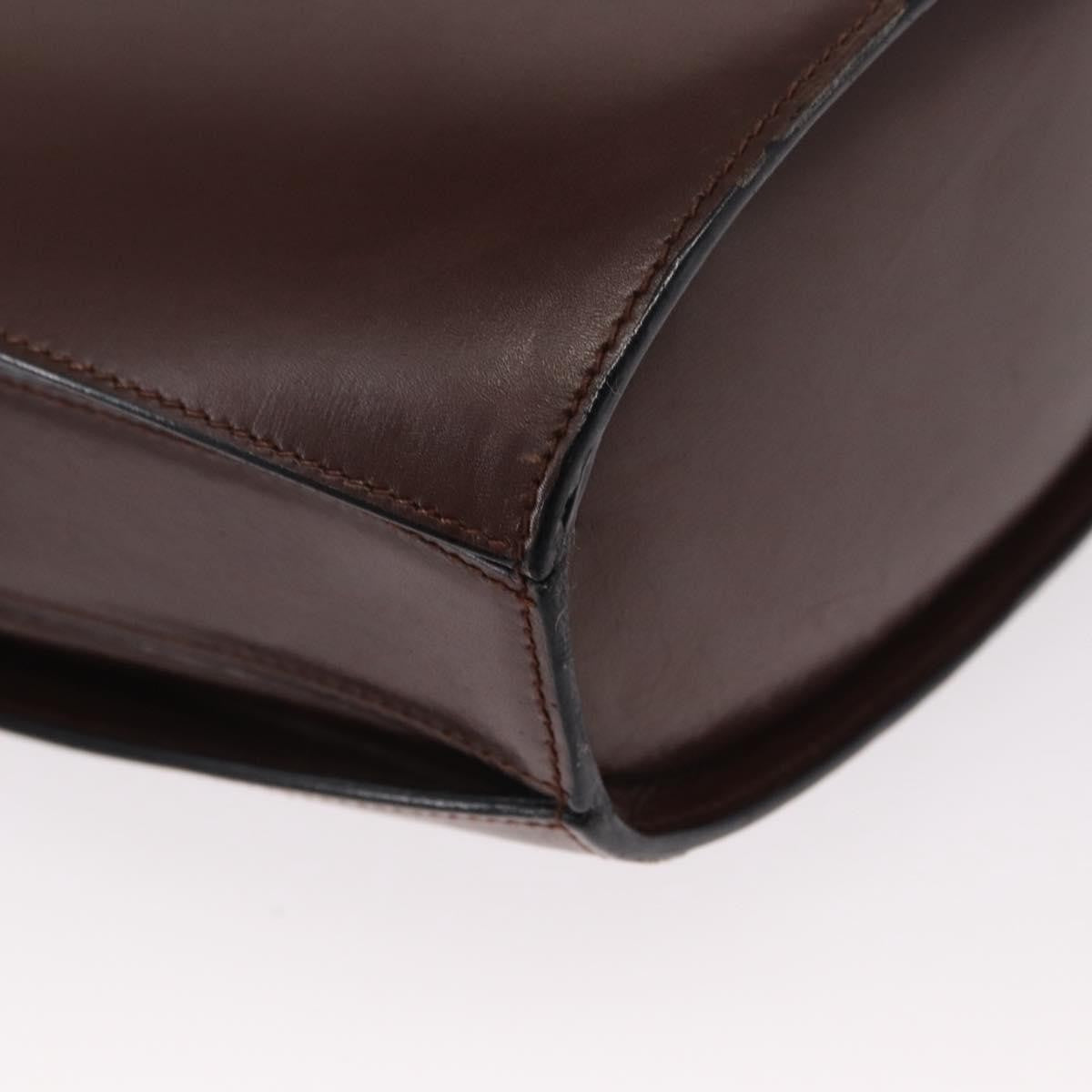 Celine Circle Logo Shoulder Bag Leather, BROWN, LEATHER, Shoulder bag