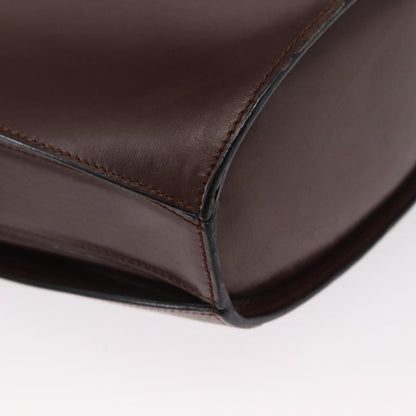 Celine Circle Logo Shoulder Bag Leather, BROWN, LEATHER, Shoulder bag
