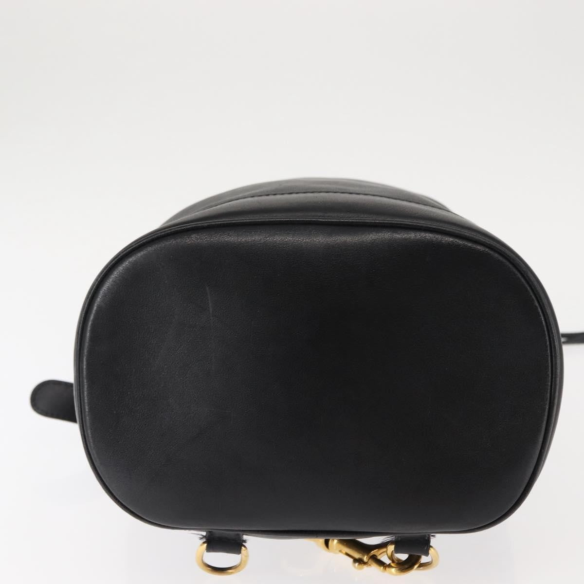 Gucci Vintage Bamboo Sling Backpack Leather, BLACK, LEATHER, Backpack