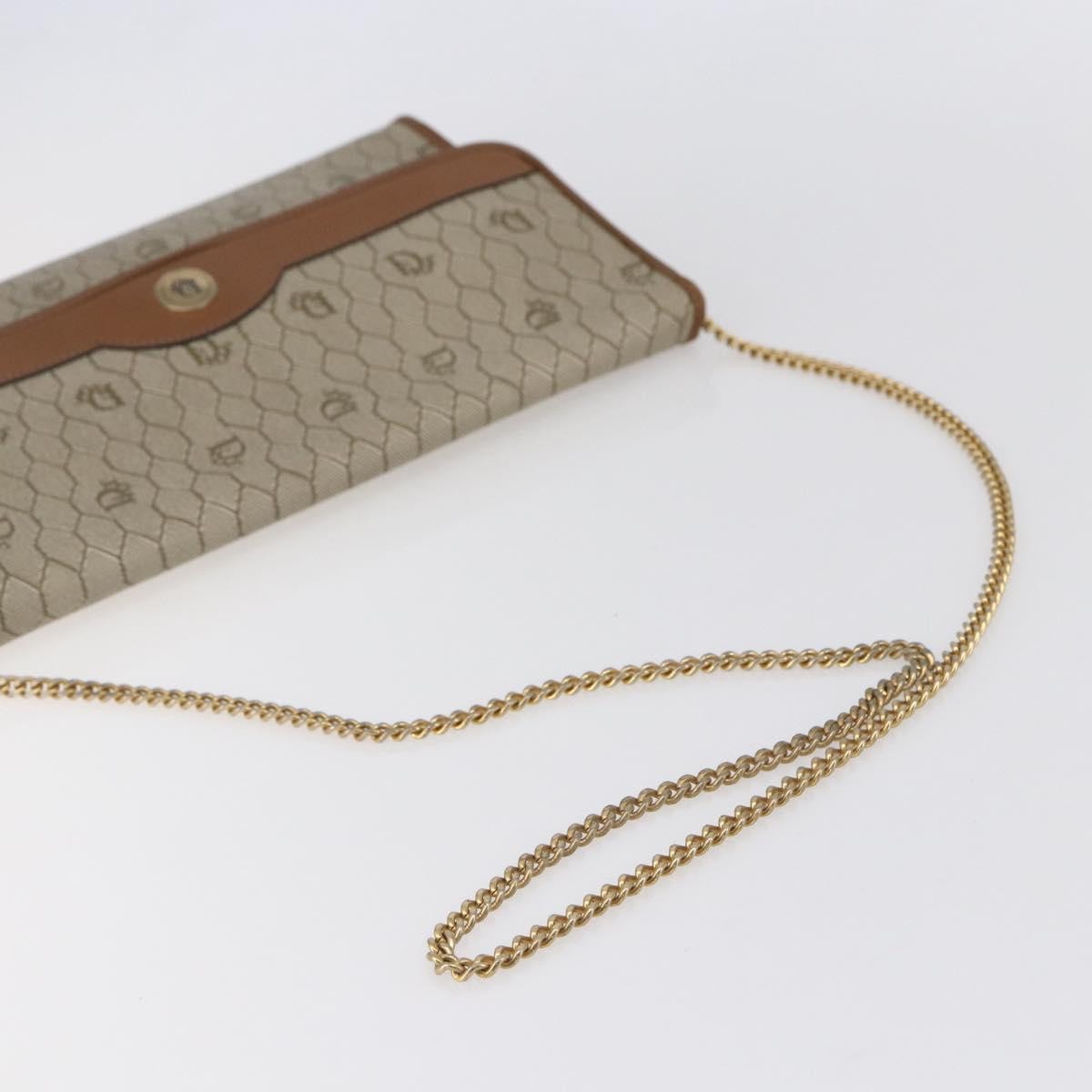 Christian Dior Vintage Honeycomb chain Canvas, BEIGE, CANVAS, Shoulder bag