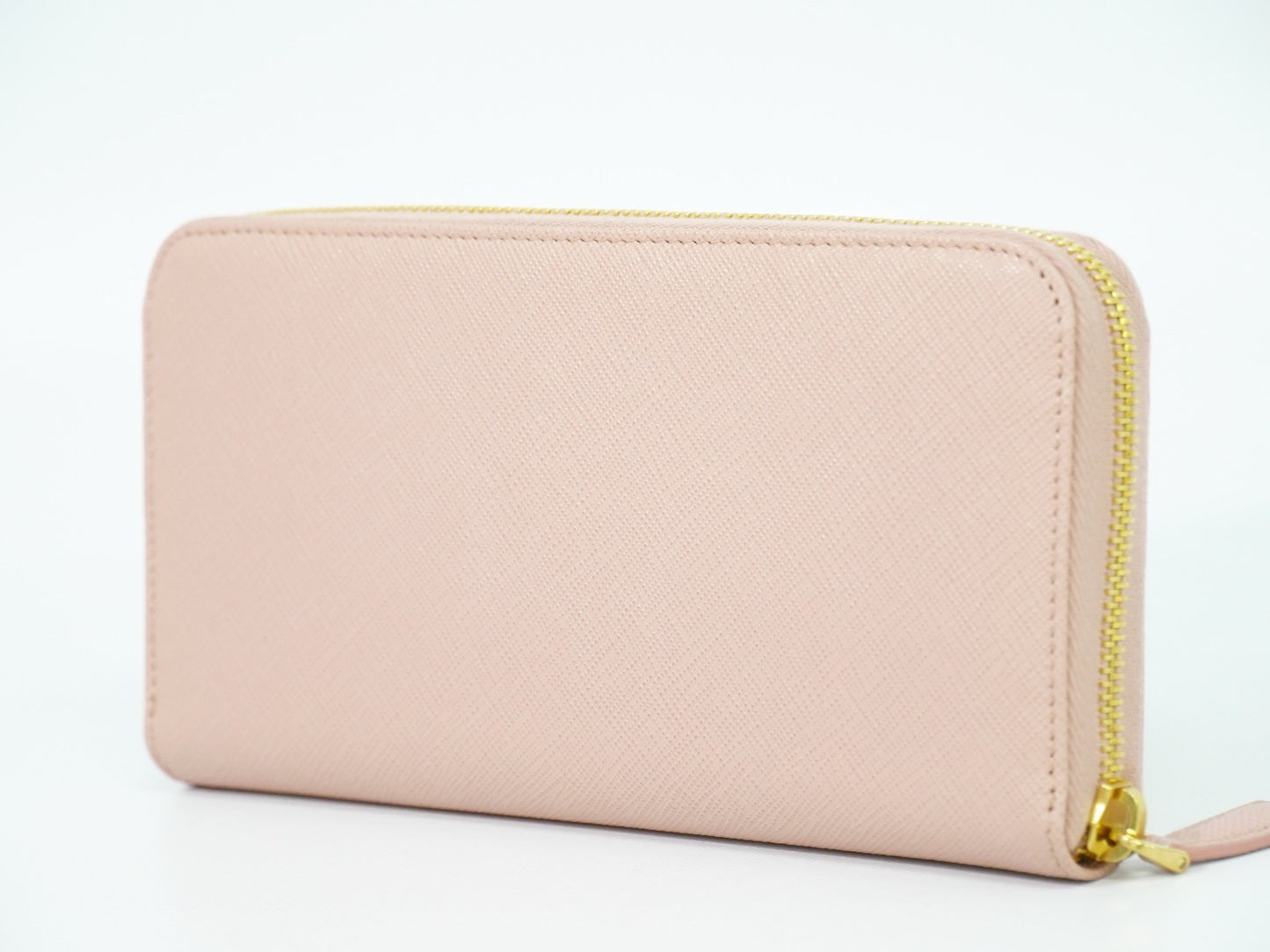 Prada Bow Zip Around Wallet Saffiano Leather, PINK, LEATHER, Wallets