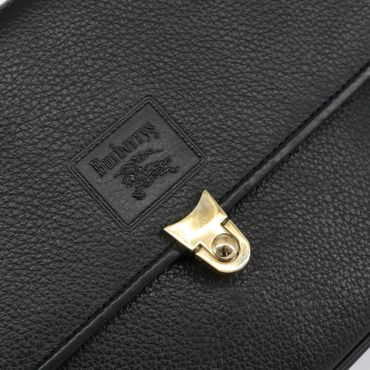 Burberry Vintage Handbag Leather, BLACK, LEATHER, Handbag