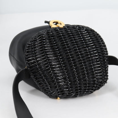 Salvatore Ferragamo Gancini Shoulder Bag Leather, BLACK, LEATHER, Shoulder bag