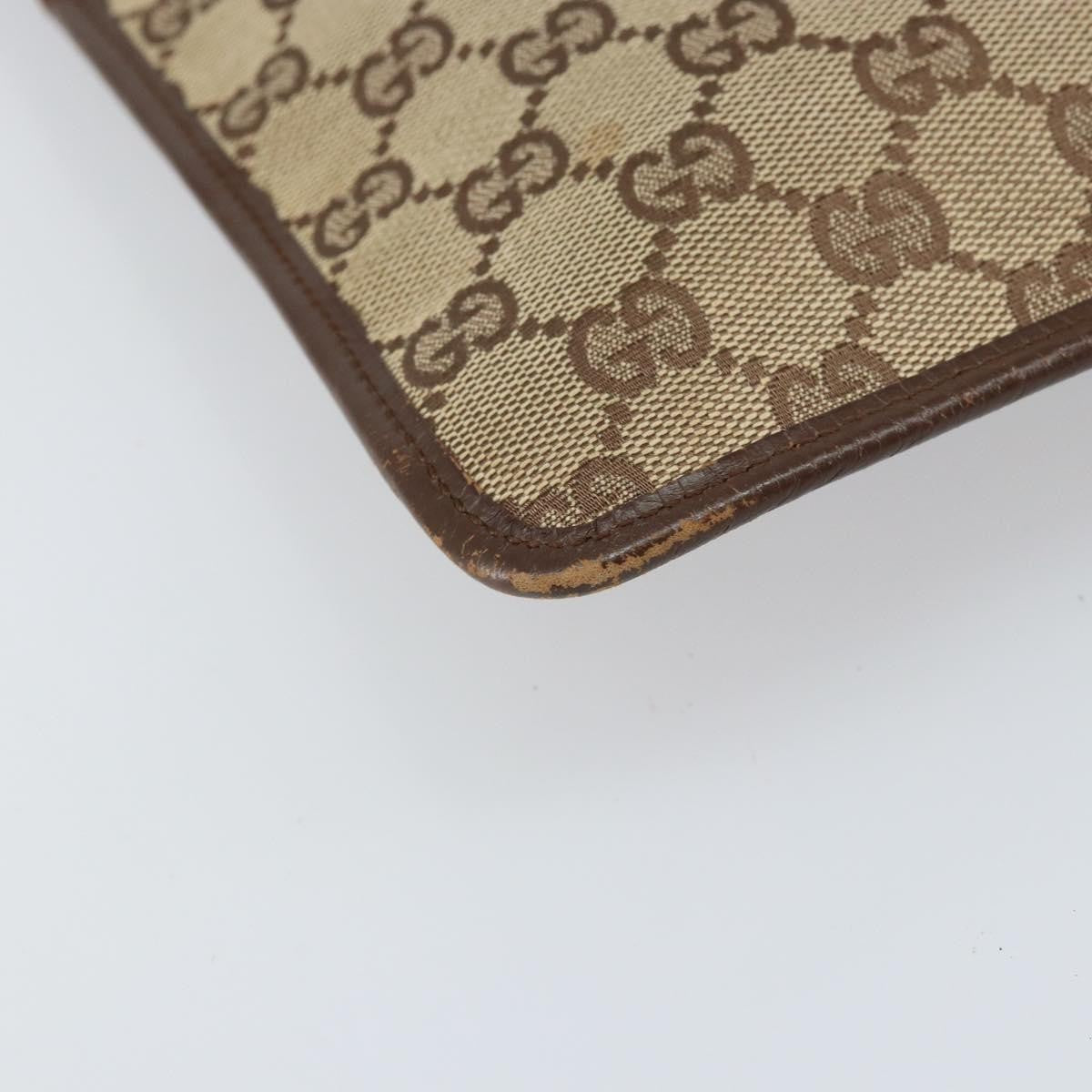 Gucci Vintage Flat Messenger Bag GG Canvas and Leather, BEIGE, CANVAS, Shoulder bag
