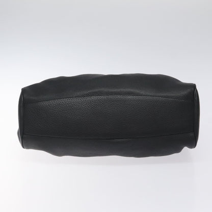 Salvatore Ferragamo Gancini handbag Leather, BLACK, LEATHER, Handbag