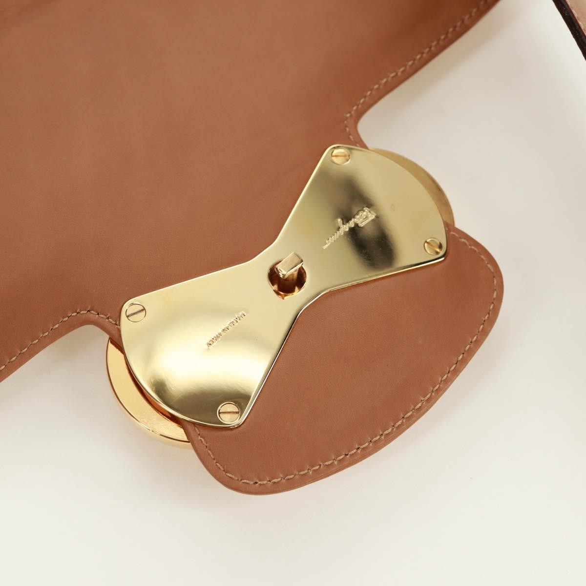 Salvatore Ferragamo Gancini Shoulder Bag Leather, BROWN, LEATHER, Shoulder bag