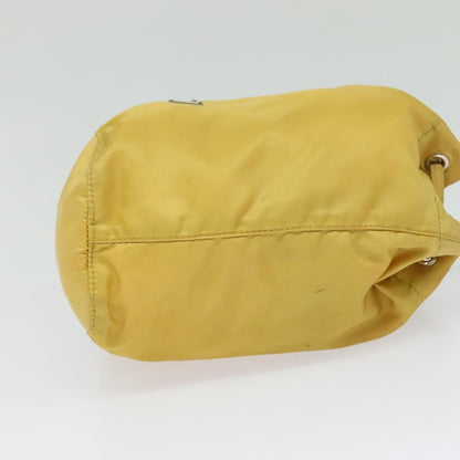 Prada Drawstring Wristlet Bucket Bag Tessuto, YELLOW, NYLON, Clutche & pouche