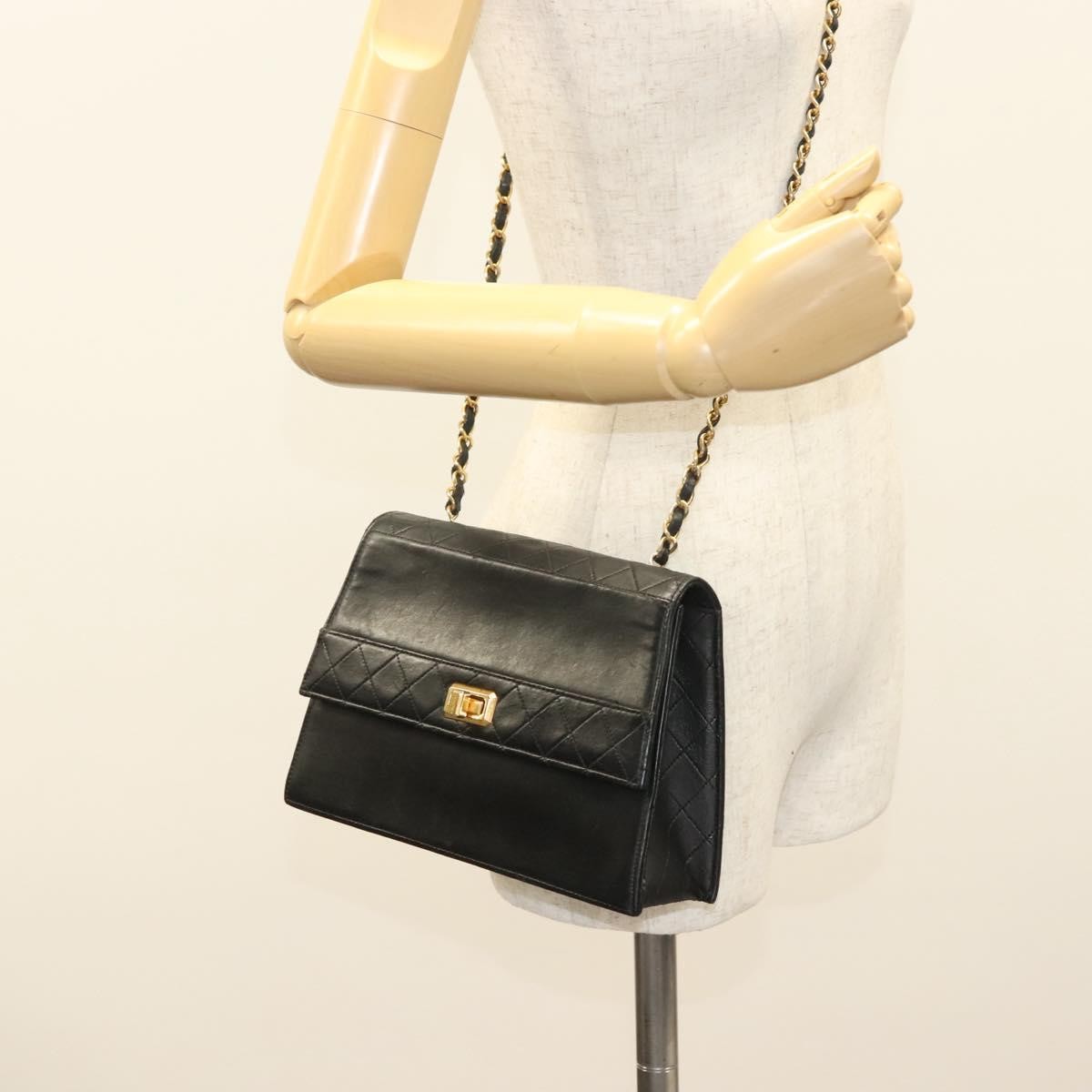 Chanel Vintage Trapezoid CC Flap Bag Leather, BLACK, LEATHER, Shoulder bag