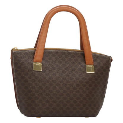 Celine Macadam Handbag Macadam with leather, BROWN, CANVAS, Handbag