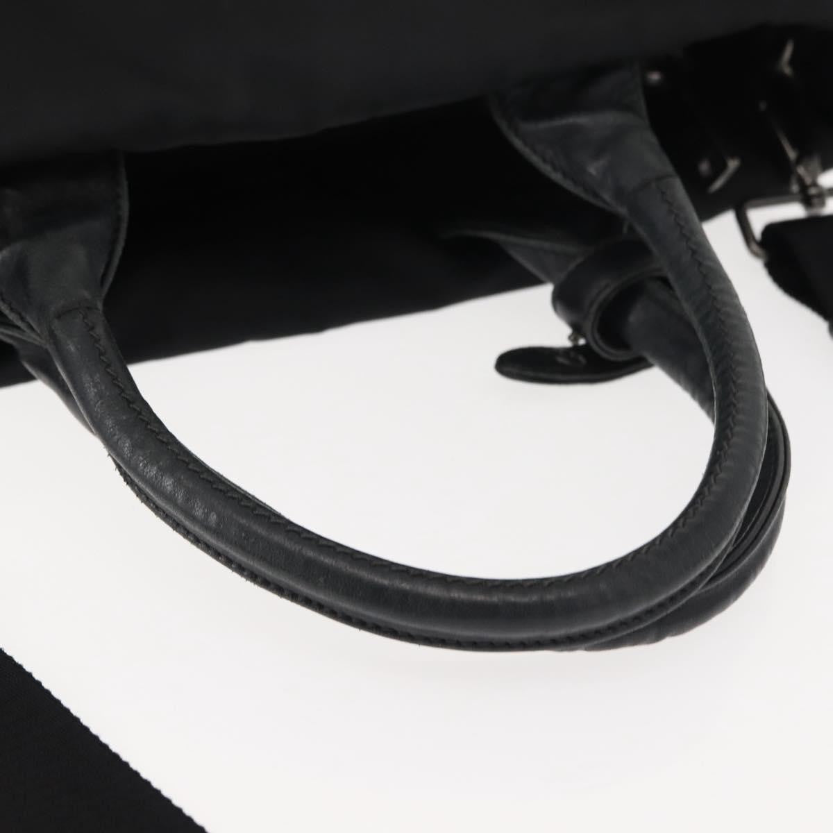 Prada Convertible Double Tote Tessuto, Black, Nylon, Handbag
