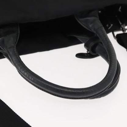 Prada Convertible Double Tote Tessuto, Black, Nylon, Handbag