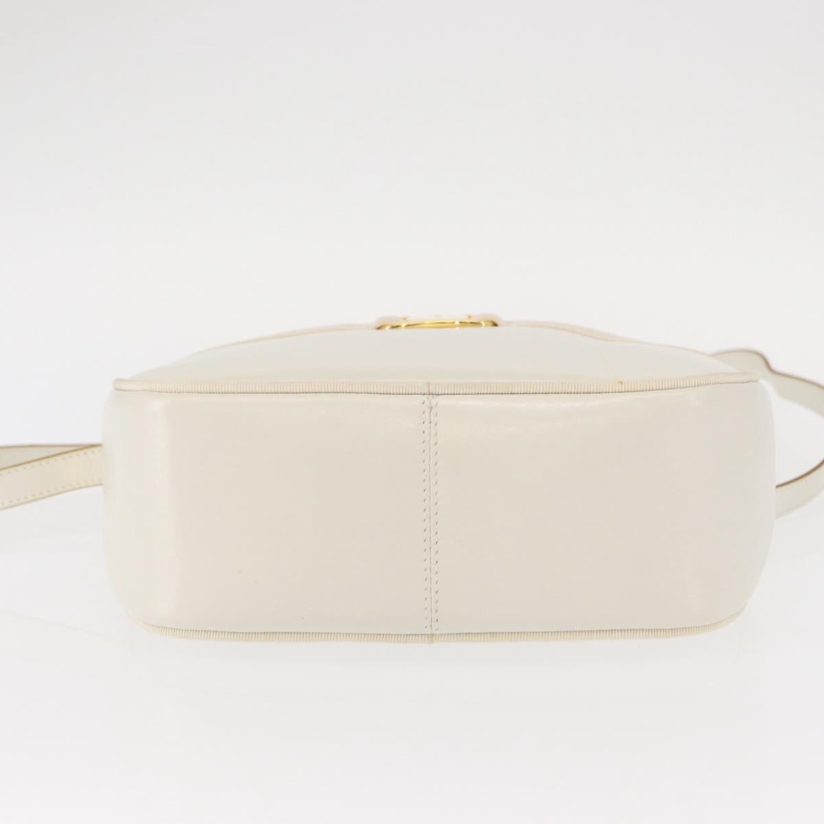 Salvatore Ferragamo Vala Shoulder Bag Leather, WHITE, LEATHER, Shoulder bag