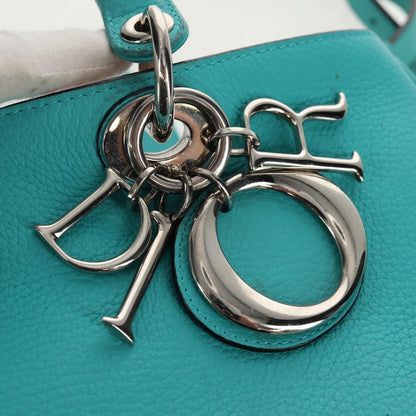Christian Dior Diorissimo Tote Pebbled Leather, TURQUOISE, LEATHER, Tote bag