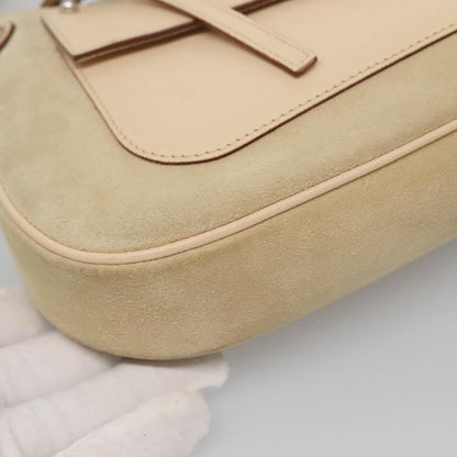 Salvatore Ferragamo Gancini Shoulder Bag Suede, BEIGE, SUEDE, Shoulder bag