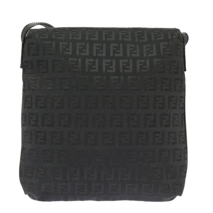 Fendi Mamma Baguette Shoulder Bag Canvas, BLACK, CANVAS, Shoulder bag