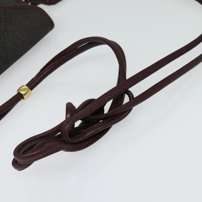 Saint Laurent Vintage Shoulder Bag Canvas, BURGUNDY, CANVAS, Shoulder bag