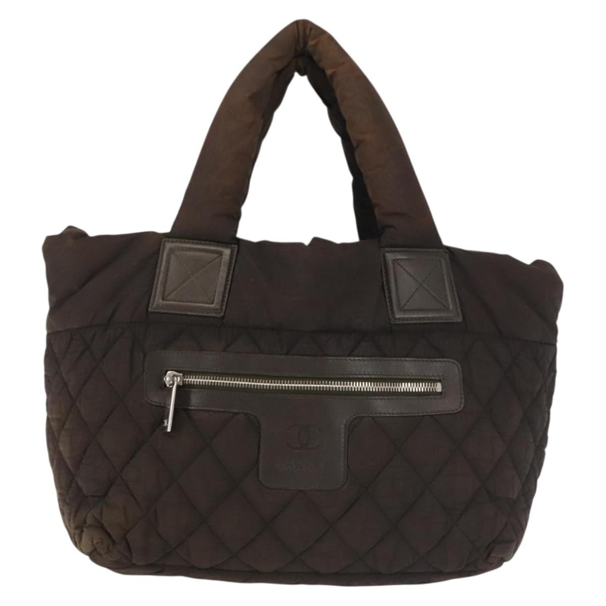 Chanel Coco Cocoon Zipped Tote Quilted Nylon, BROWN, NYLON, Tote bag