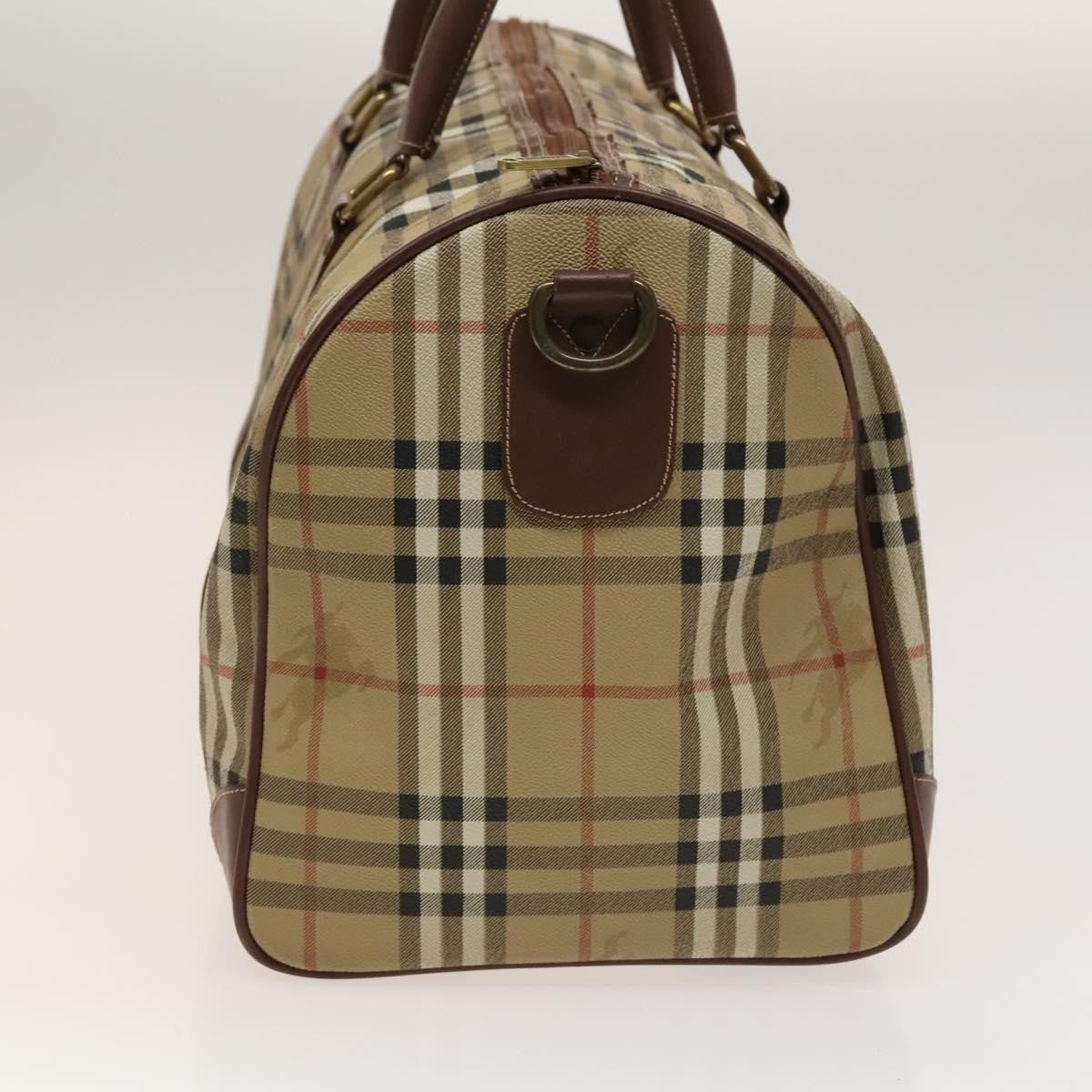 Burberry Nova check boston bag Canvas, Beige, PVC, Travel Bag