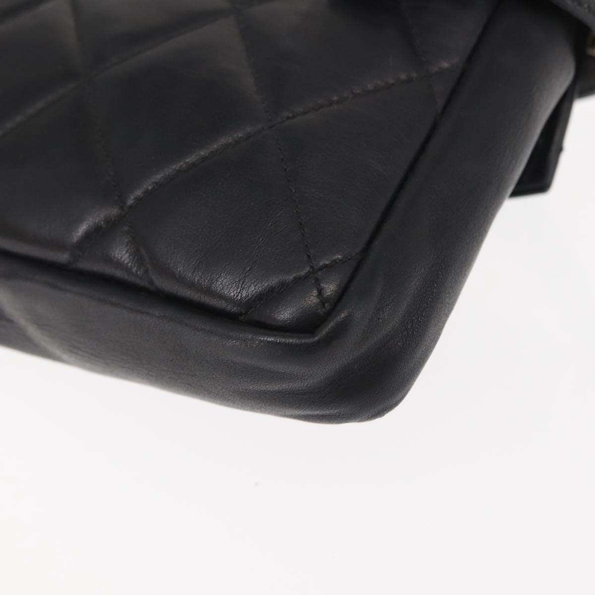 Chanel Vintage CC Flap Waist Bag Quilted Lambskin, BLACK, LEATHER, Shoulder bag