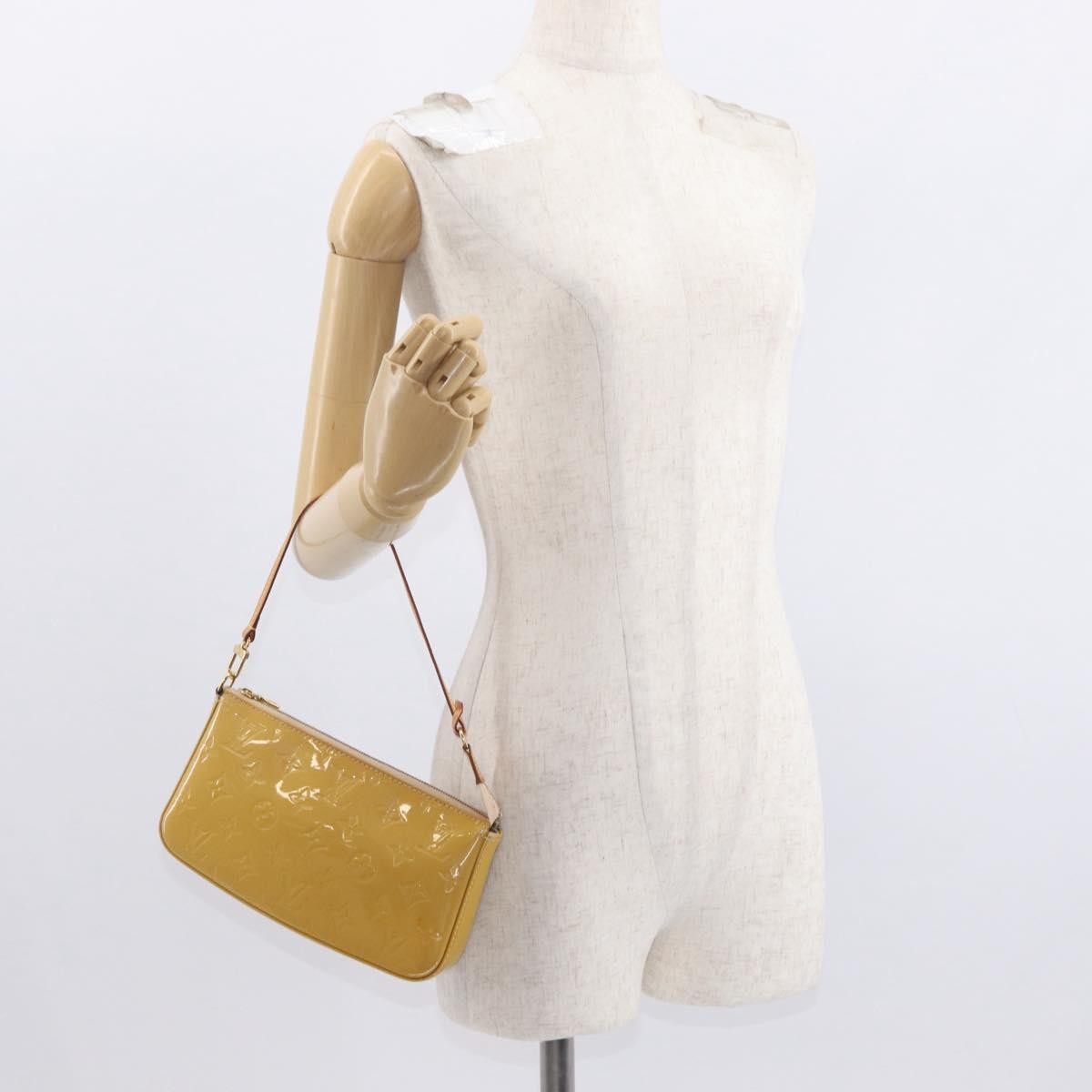 Louis Vuitton Pochette Accessoires NM Monogram Vernis, YELLOW, PATENT_LEATHER, Clutche & pouche