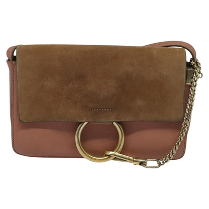 Chloe Faye Crossbody Leather and Suede, PINK, LEATHER, Shoulder bag