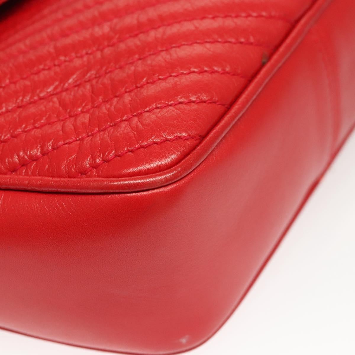 Celine Vintage Triomphe Shoulder Bag Leather, RED, LEATHER, Shoulder bag