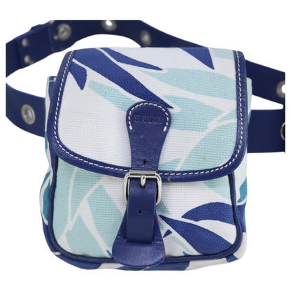 Bally Vintage Waist bag Leather and canvas, BLUE, CANVAS, Clutche & pouche