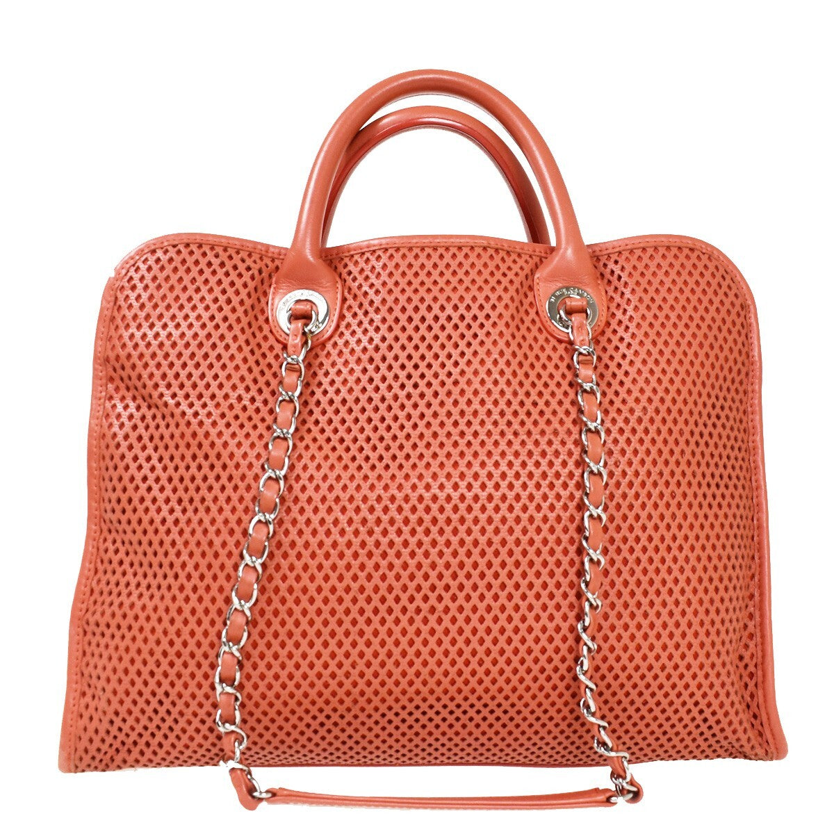 Chanel French Riviera Tote Quilted Caviar, RED, LEATHER, Handbag