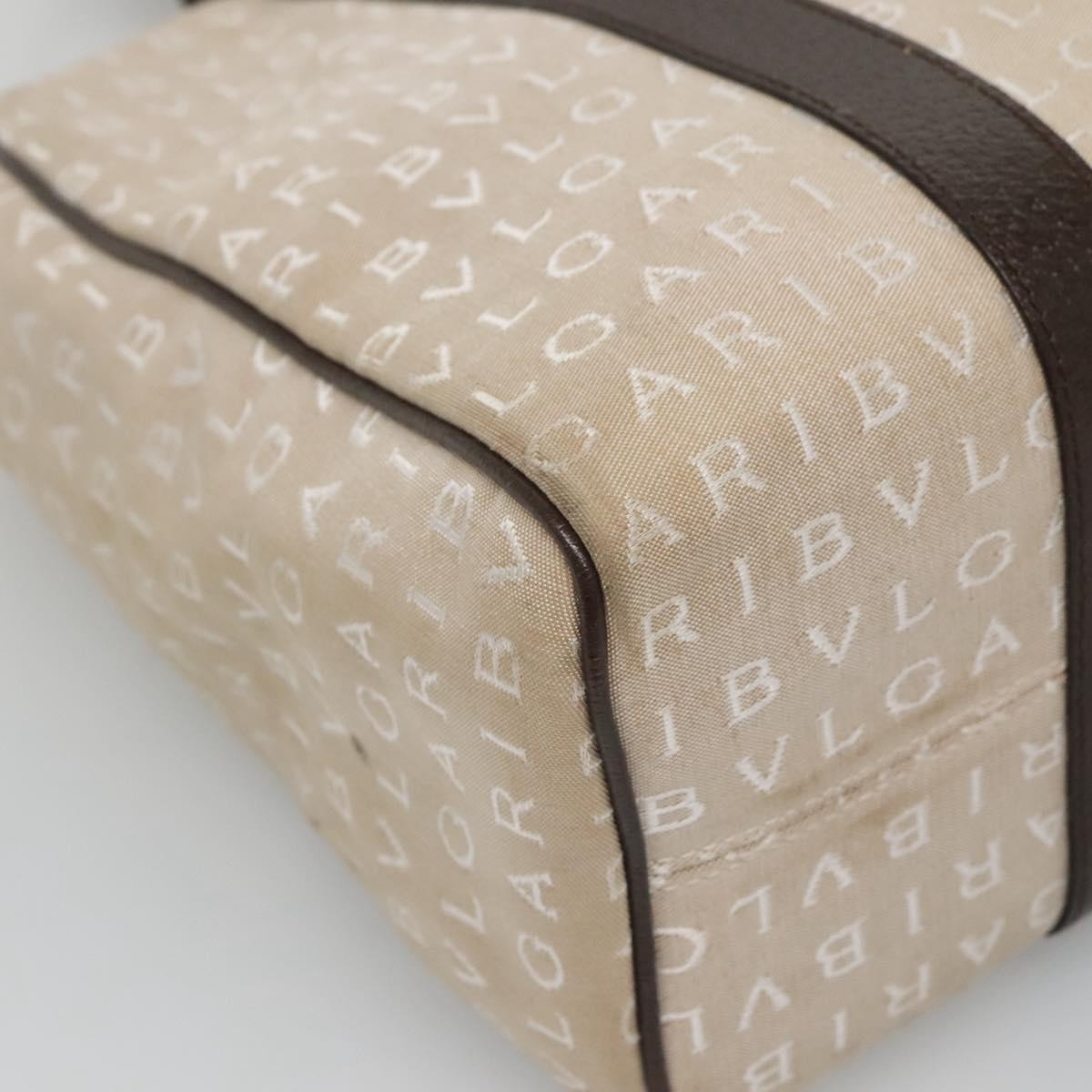 Bvlgari B.Zero1 Logomania Bag Canvas with Leather, Beige, Canvas, Tote Bag