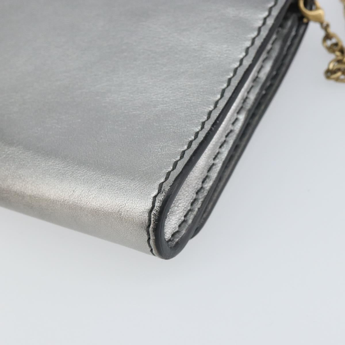 Christian Dior J'Adior Croisiere Chain Wallet Leather, SILVER, LEATHER, Clutche & pouche