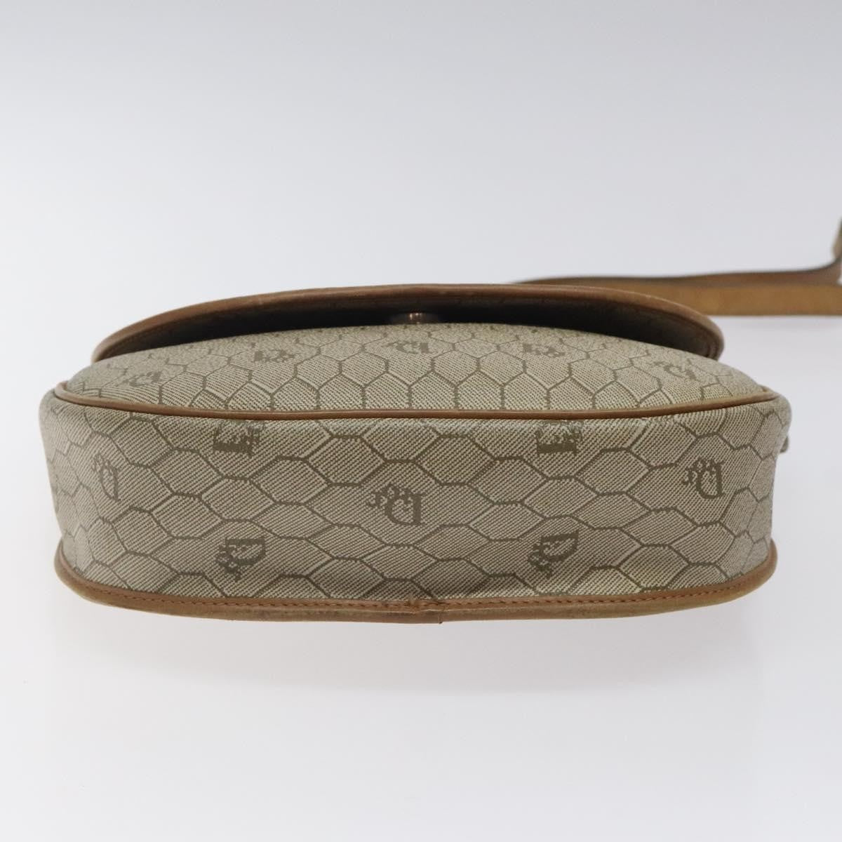 Christian Dior Vintage Honeycomb Flap Crossbody Bag Coated Canvas, BEIGE, CANVAS, Crossbody bag