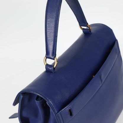 Saint Laurent Muse Two Bag Leather with Canvas, Blue, Leather, Shoulder Bag